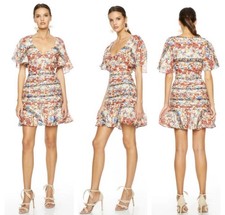 La Maison Talulah Carnevale Mini Dress Sz S 100% Linen Coquette Festival Flirty