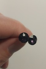 8mm Rhinestone and Silver Earrings Purple