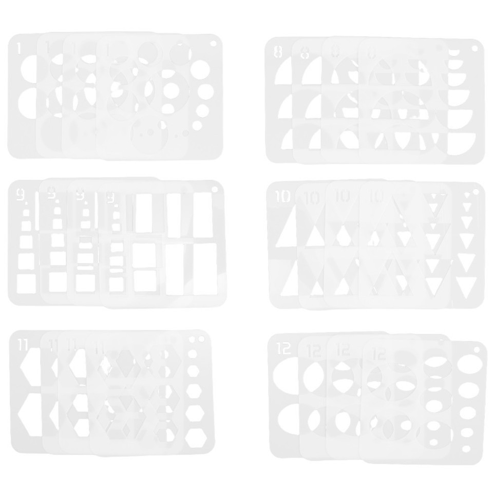 Drawn Design Math 24 PCS Math Drawing Tools Drafting Stencils for Artist Classroom ...