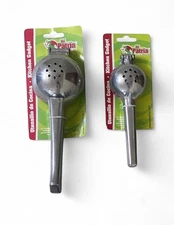 2pc Polished Aluminum Citrus Squeezer Set — Orange and Lemon Hand Juicer Press