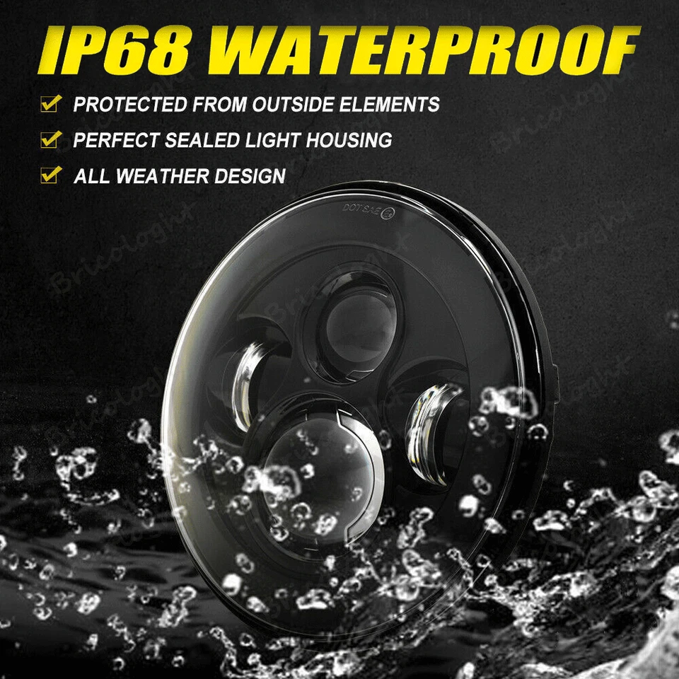 适合本田 Shadow VLX 铬 75W 7 英寸 LED 车头灯 + 4.5 英寸通行灯 — 第 4/4 张图片