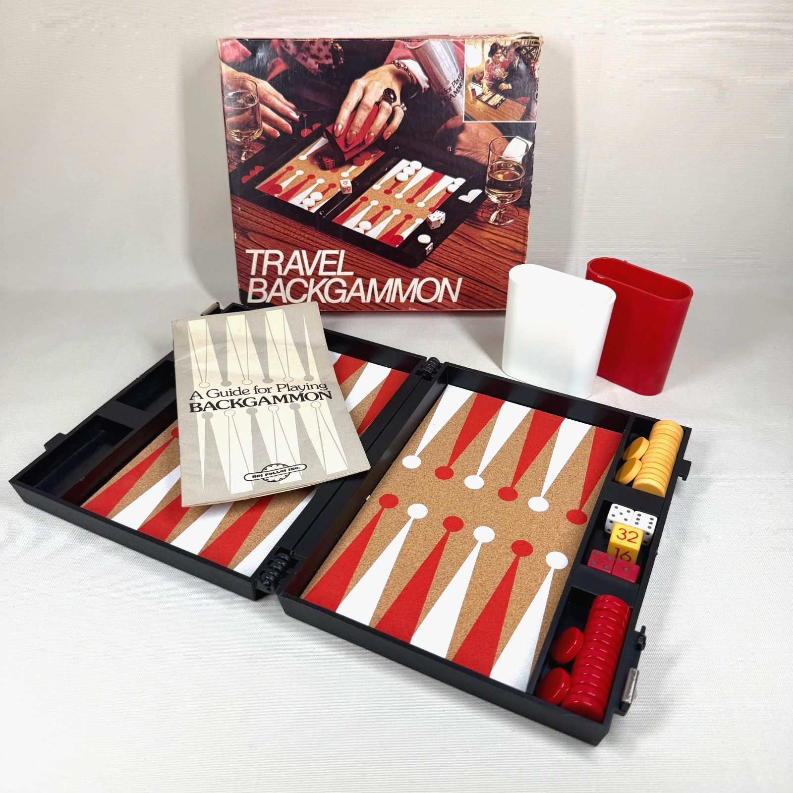 Vintage 1973 Hoi Polloi Travel Backgammon Game Set Complete VERY NICE