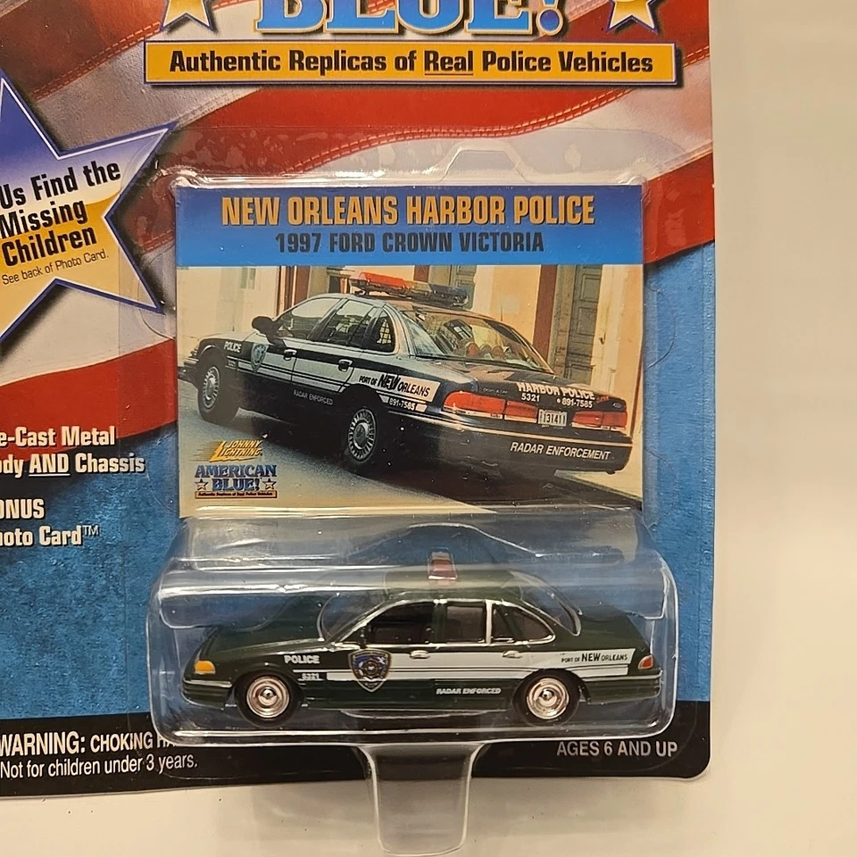Johnny Lightning American Blue! 1997 Ford Crown Victoria New Orleans Police Car - Image 2 of 4