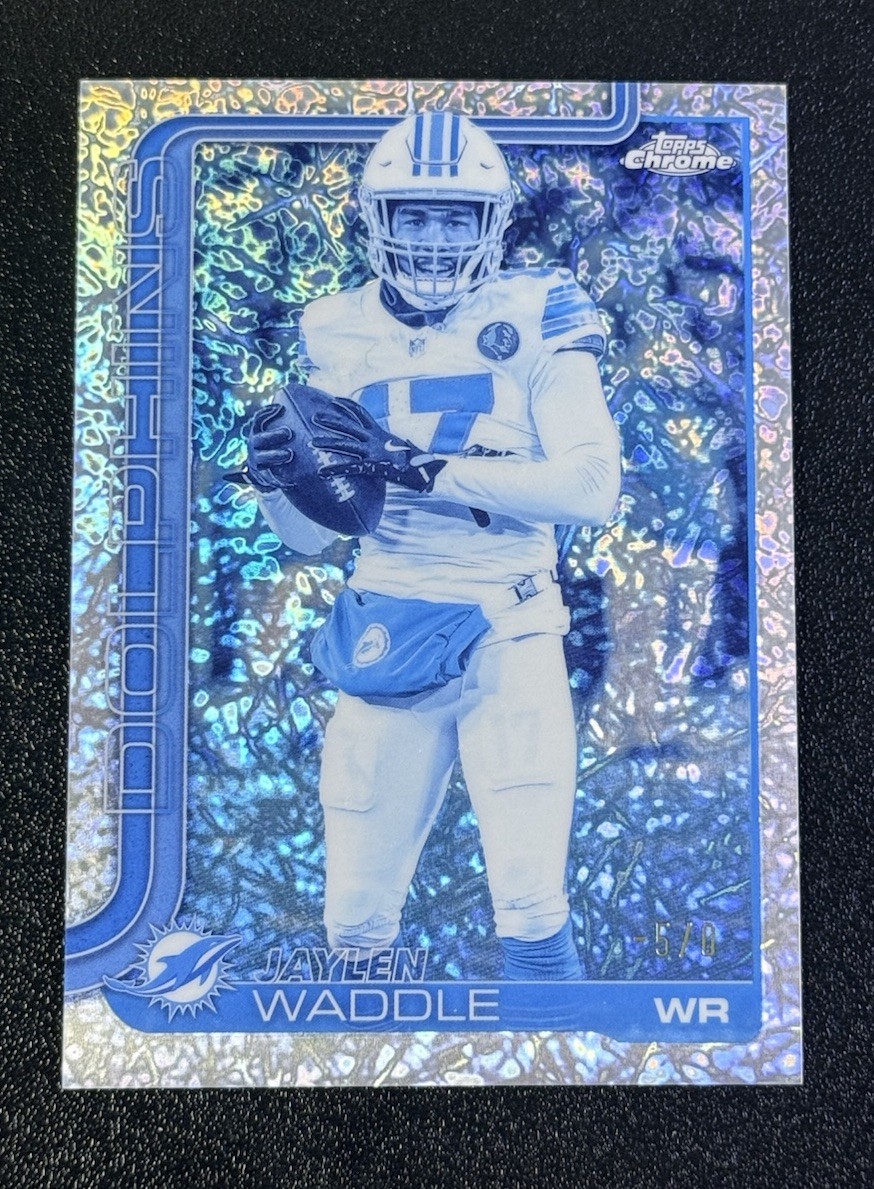 Jaylen Waddle -5/0 Frozenfractor SSP 2025 Topps Chrome Football