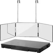 ikaufen 3 Way Mirror for Self Hair Cutting 360° Adjustable & Foldable Mirror,Po