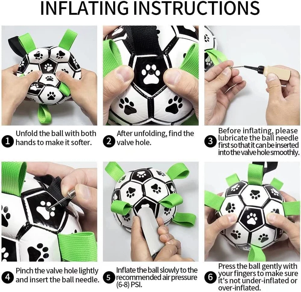 Brinquedo interativo de futebol para cães bola de futebol brinquedo de treinamento inflado para cães ao ar livre  - Imagem 4 de 4
