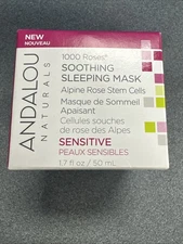 ANDALOU Soothing Sleeping Mask 1.7 fl oz Alpine Rose Stem Cells Sensitive Skin