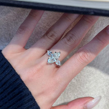 3ct Marquise Cut Moissanite Engagement Ring 925 Silver Three Stone sz 5-9 GRA