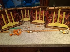 4 Vtg Noma 3 Lite Candolier Electric Light Candelabra Dripping With Box Tested 