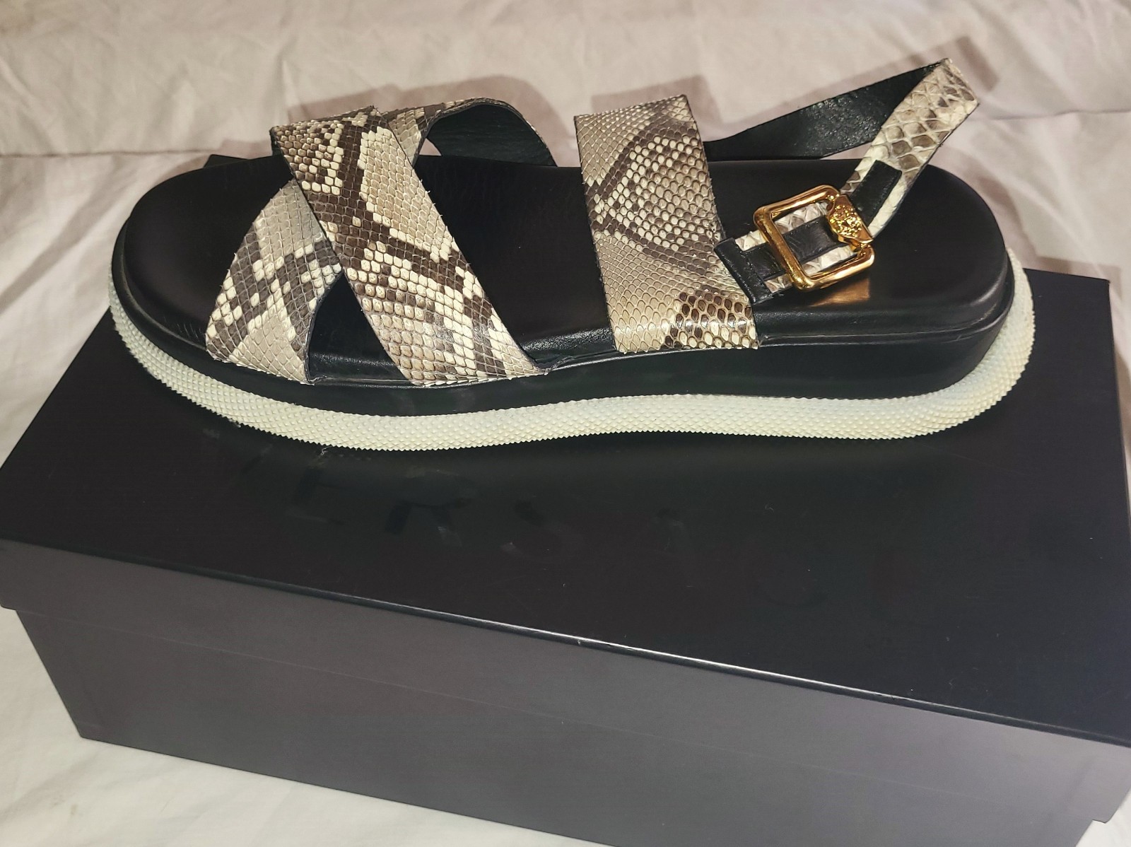 VERSACE ~ Real snakeskin sandals ~ US: 10.5-11 ; EU: 44 * AUTHENTIC image 8