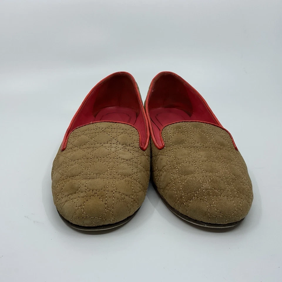 Dior стеганый желтовато-коричневый замшевые туфли мокасины размер EUR 36 / США 5,5 супер удобный - Изображение 3 из 4