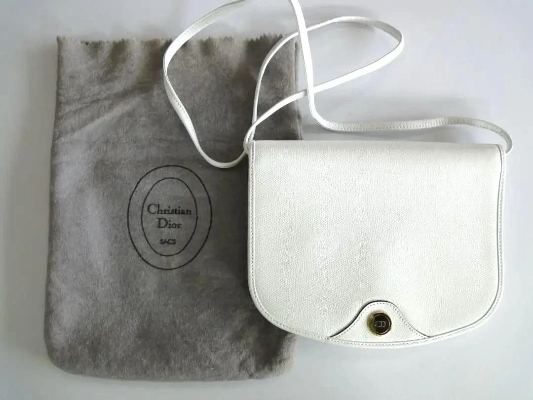 Sac bandoulière Christian Dior rabat blanc