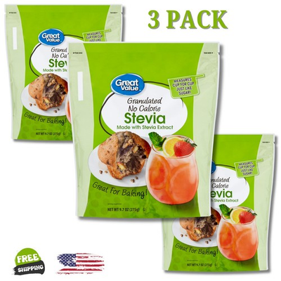 #ad Great Value Granulated Stevia Sweetener No Calorie 9.7 oz 3 Pack $16.99