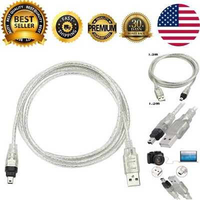 1.5m USB to IEEE 1394 Firewire 4-Pin Adapter Cable for High-Speed Data Transfer