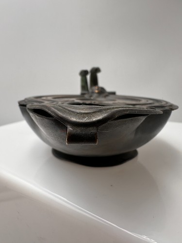 Ancien briquet de table à Méta alcool néo-Egyptien lampe à huile début de siècle - Foto 5 di 17