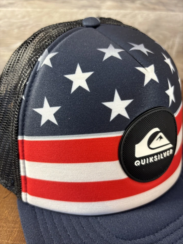 Sombrero de camionero ajustable bandera americana 55 cm Quicksilver juvenil Foto 3 de 4