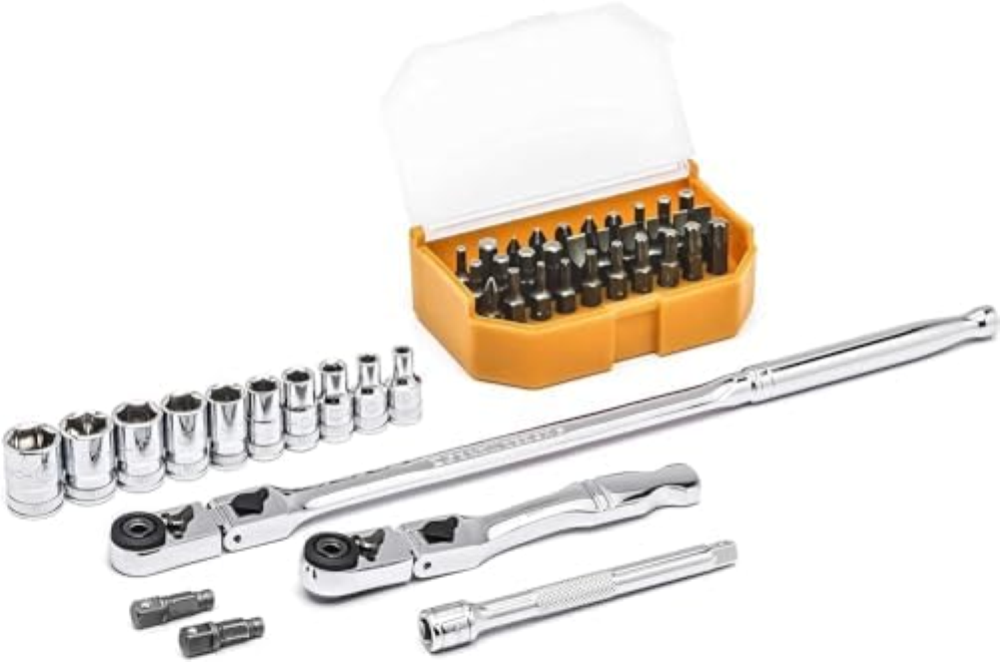 GearWrench 81032 1/4 Pollici Guida 6 Punti Set di Strumenti per Meccanica, 45 Pe