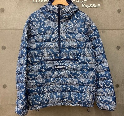 Supreme Microdown Half-Zip Pullover Padding Paisley Blue H111802 149123575 [U]
