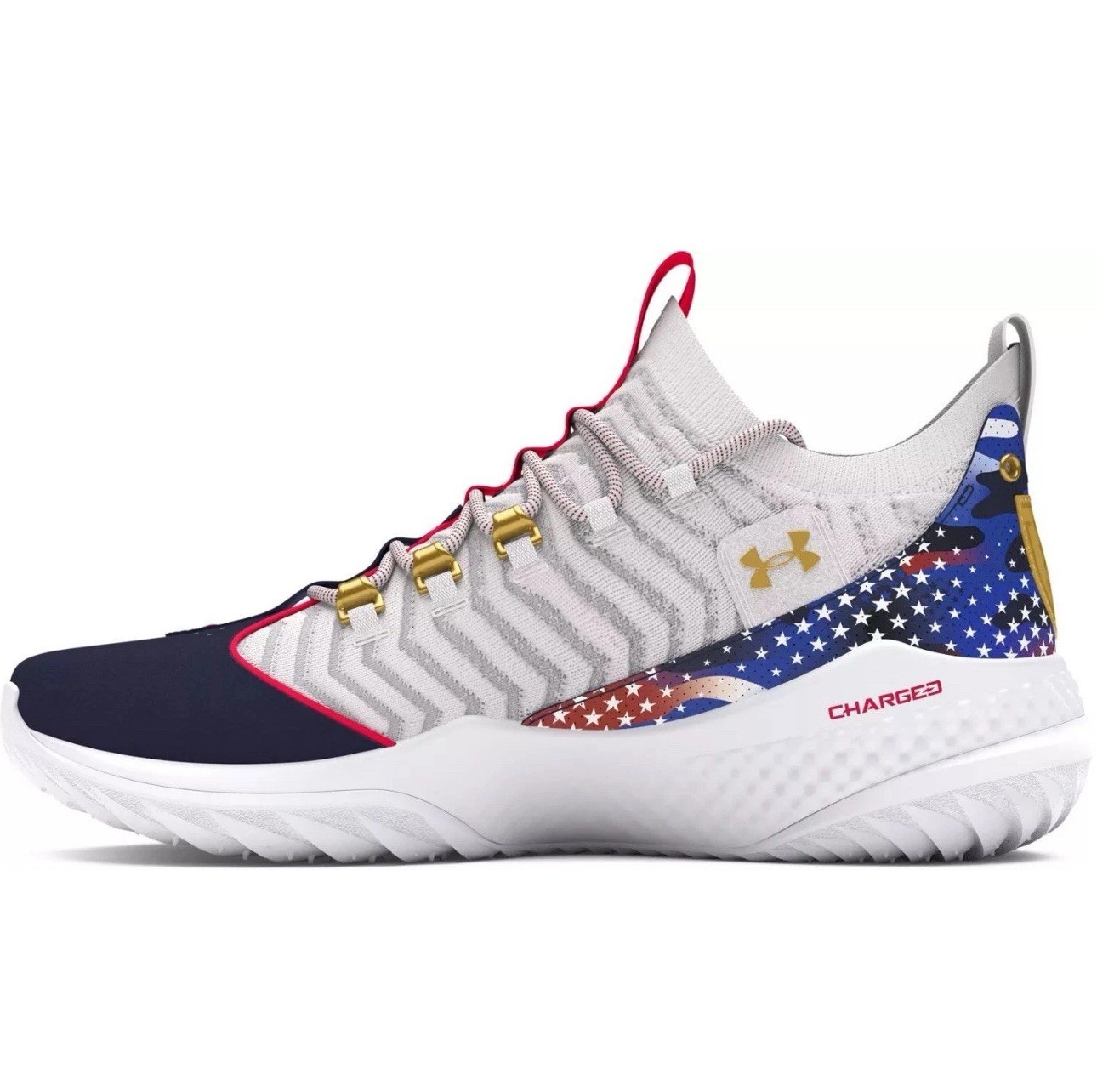 Under Armour Bryce Harper 9 Turf Baseball Shoes Men's 11 Indoor White Blue USA thumbnail 3