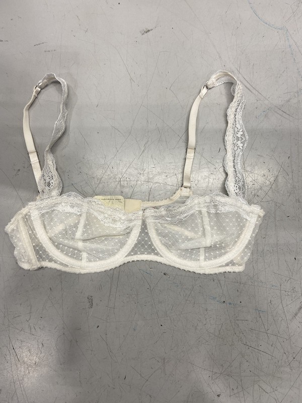 Free People Intimately Womens Midweek Balconette Bra 36B White Lace Adjustable