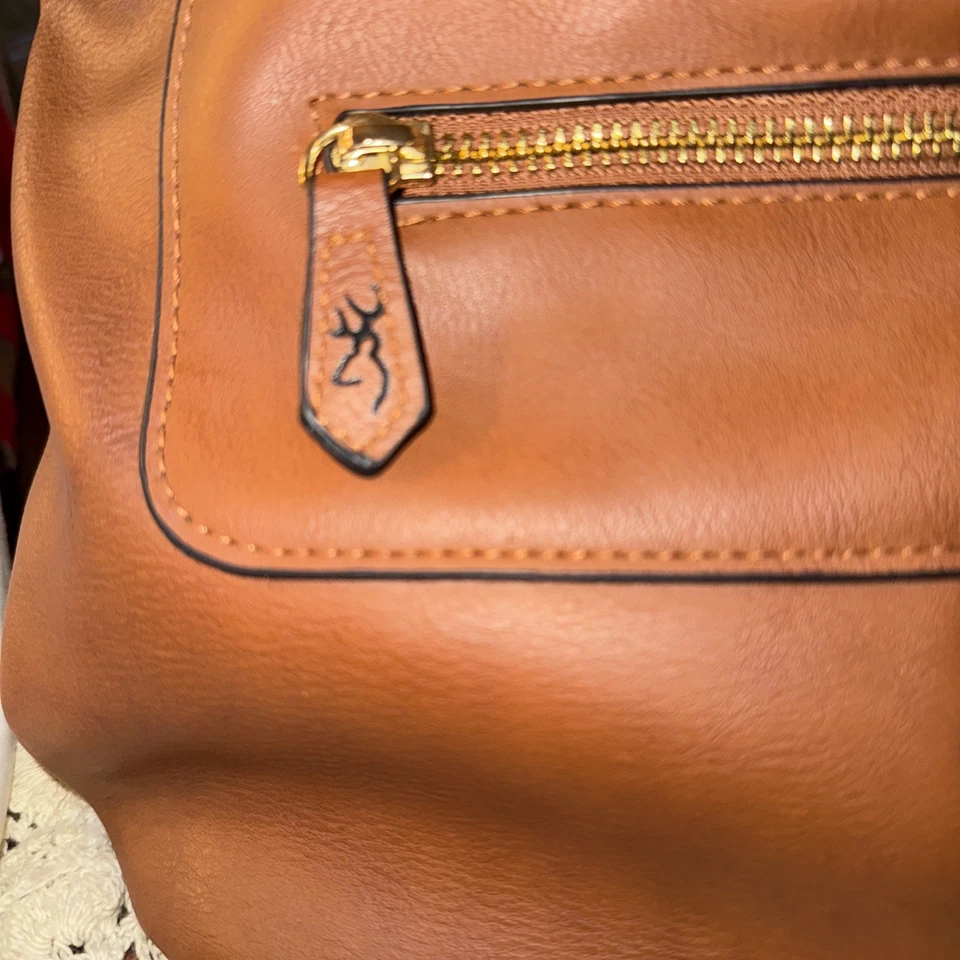 Browning Catrina Ladies Faux Brown Leather Concealed Carry Crossbody Purse - Image 2 of 4