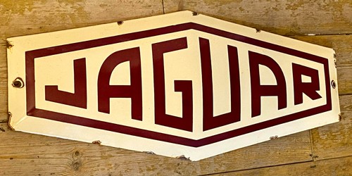Large Jaguar Dealership Enamel Metal Garage Sign