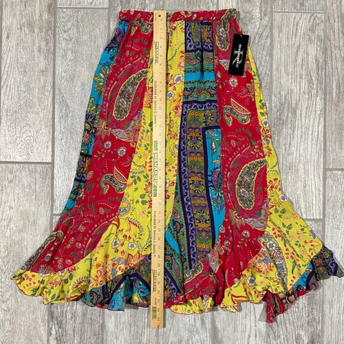 Vintage NWT Requirements Bohemian Skirt Size Small Floral Paisley Ruffle - Picture 13 of 14