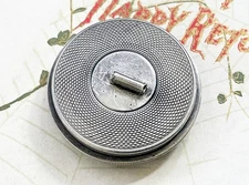 Antique 900 Silver VINAIGRETTE Small Round Engine Turned Hallmarked