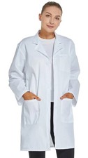 Professional Lab Coat for Unisex-Long Sleeve, White,  Small 