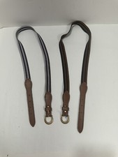 Lot Of 2 Elastic Stretch Belt Brown Leather With Brown /black Stripes Br Gray