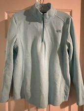 THE NORTH FACE WOMENS QUARTER ZIP SEA GREEN FLEECE PULLOVER SIZE XL