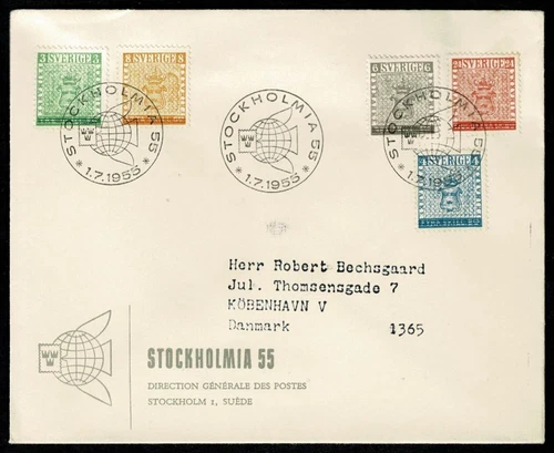 SWEDEN 1955 FDC Stamp exhibition STOCKHOLMIA'55 SC03