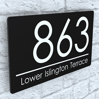 plaque plaques garden door modern sign number signs floating effect