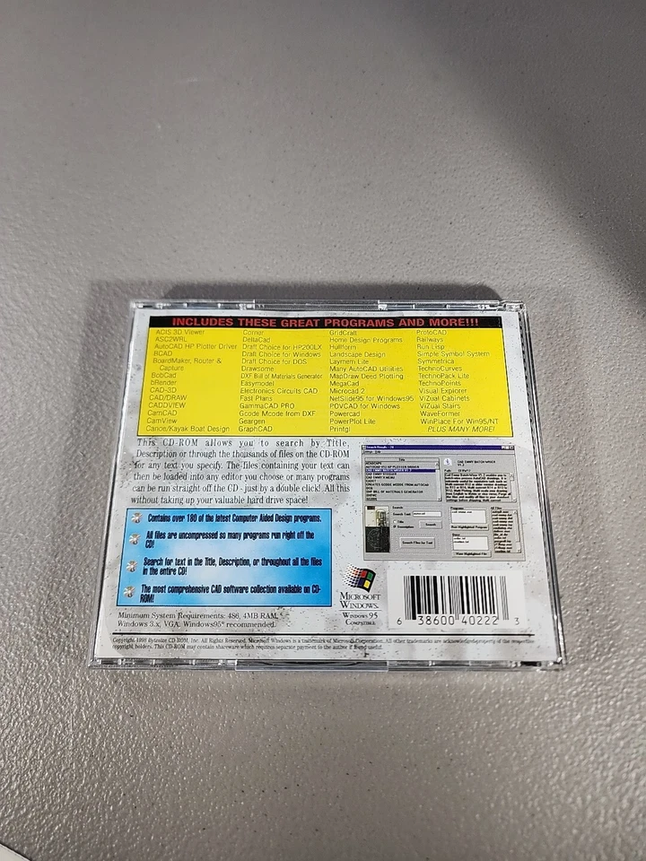 CAD 2000 Software / Utilities CD Win95 / 3.1/ Dos Over 180 programs - Image 3 of 3