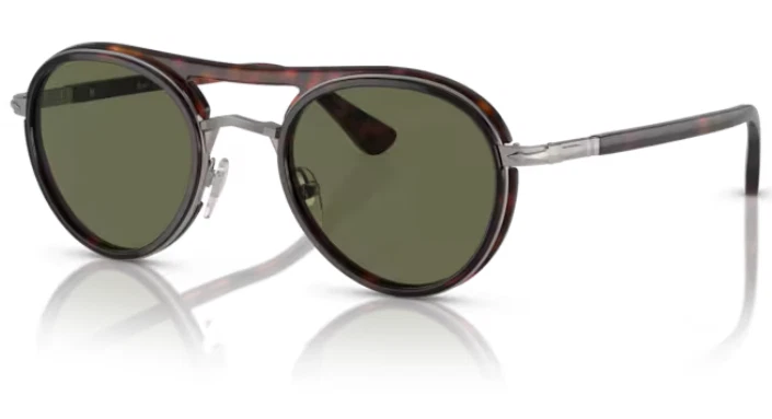 Persol 0PO 2485S 114458 Gunmetal Havana /Green Polar Unisex Sunglasses 46 mm