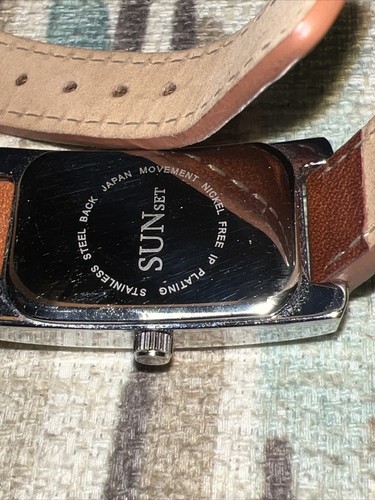 Reloj SUNset Vintage Acero Inoxidable Doble Correa Cuero BATERÍA ENERGIZANTE NUEVA A+++⌚️ - Imagen 11 de 20