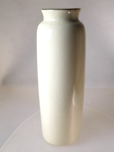 Japanese Signed Vintage Vase Bijutsu Toki Crackle Finish Signed Sparrow Bamboo - Picture 8 of 12