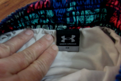Under Armour Girls Sz 6X teal pink orange Running Shorts - Picture 3 of 3