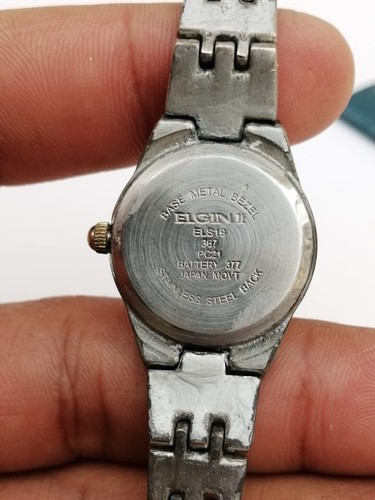 Vintage Watch Wristwatch ELGINI Quartz Japan Made Jewelry Woman's Small Unique - Picture 5 of 13