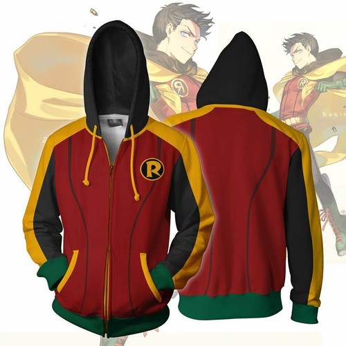 Batman Nightwing Robin Sudadera con Capucha Cosplay Superhéroe Chaqueta Disfraces Abrigos - Imagen 19 de 25