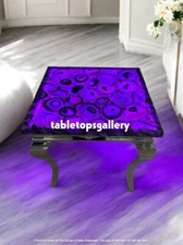 24" Square Purple Agate Garden Table Luxury Console Bar Desk Top Hallway Decors