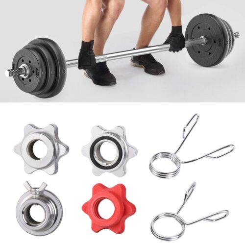 Spring Barbell Bar Clips Dumbbell Spinlock Collars Check Nut Spin Lock Screw