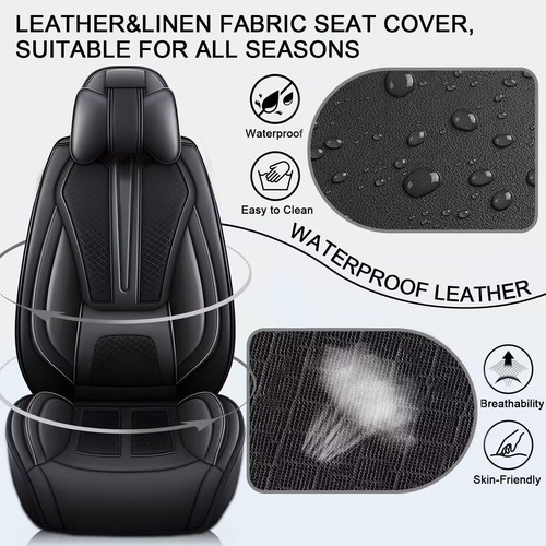 For Hyundai Palisade 2020-2025 Car Front Row 2-Seat Cover PU Leather Breathable - Picture 3 of 6