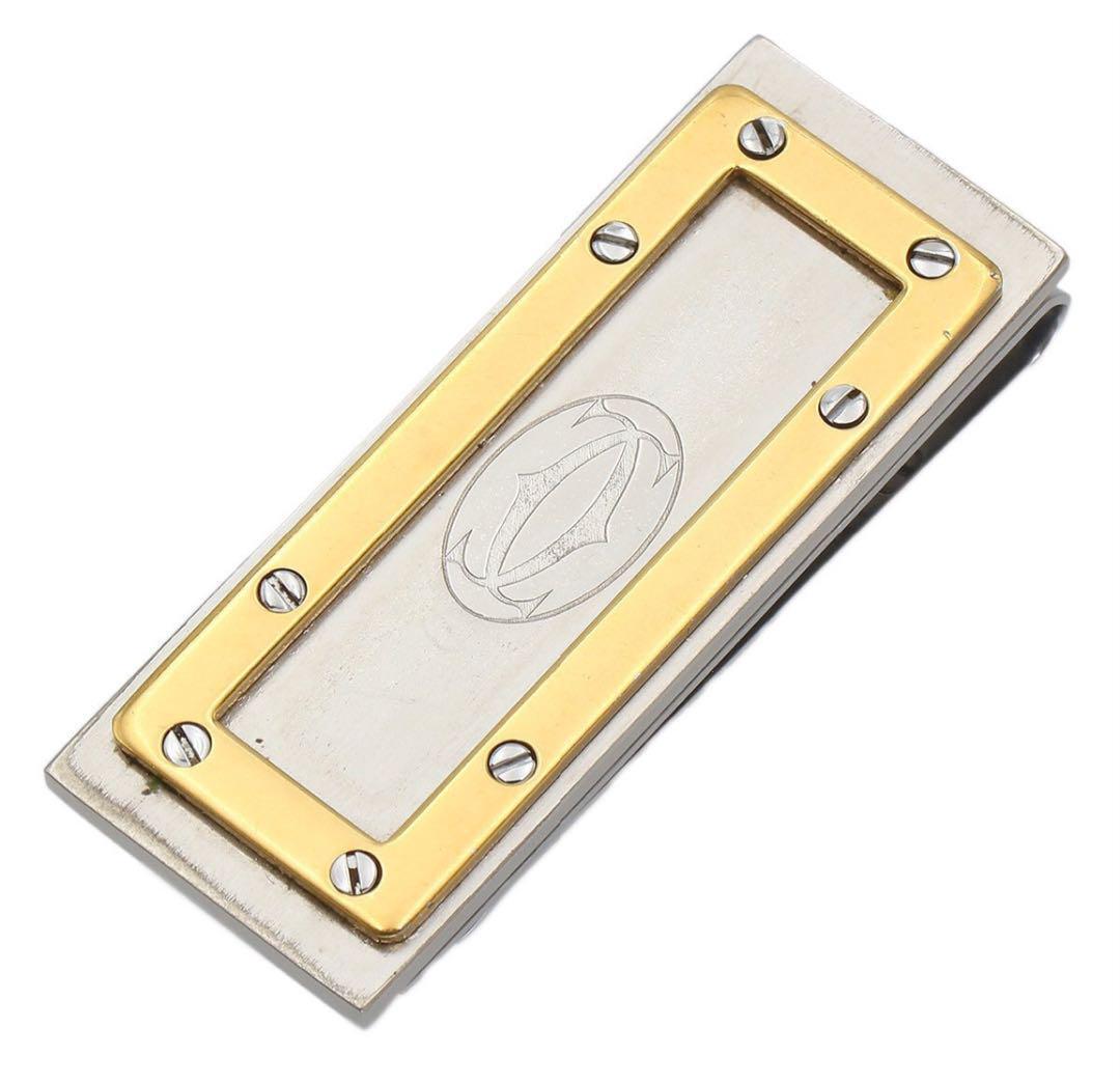 Cartier Santos de Money Bill Clip Wallet Holder Gold Silver F/S