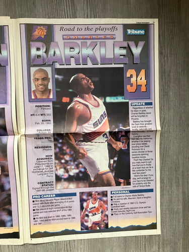 1993 AZ Tribune Zeitungsbeilage Phoenix Suns "Der Weg zu den Playoffs" Barkley - Bild 8 von 8