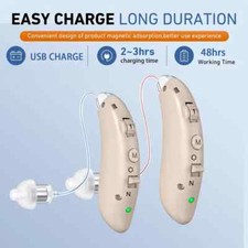 1 Pair Of Digital Hearing Aid Severe Loss Rechargeable Invisible BTE Ear Aids