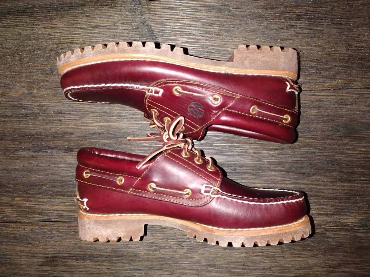 Timberland Classic 50009 Men s Burgundy Leather 3 Eye Boat Shoes
