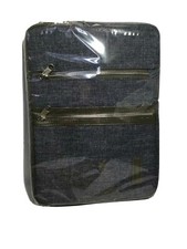 Domiso TabletSleeve Canvas Notebook Tablet Pouch, Blue Canvas, Pockets
