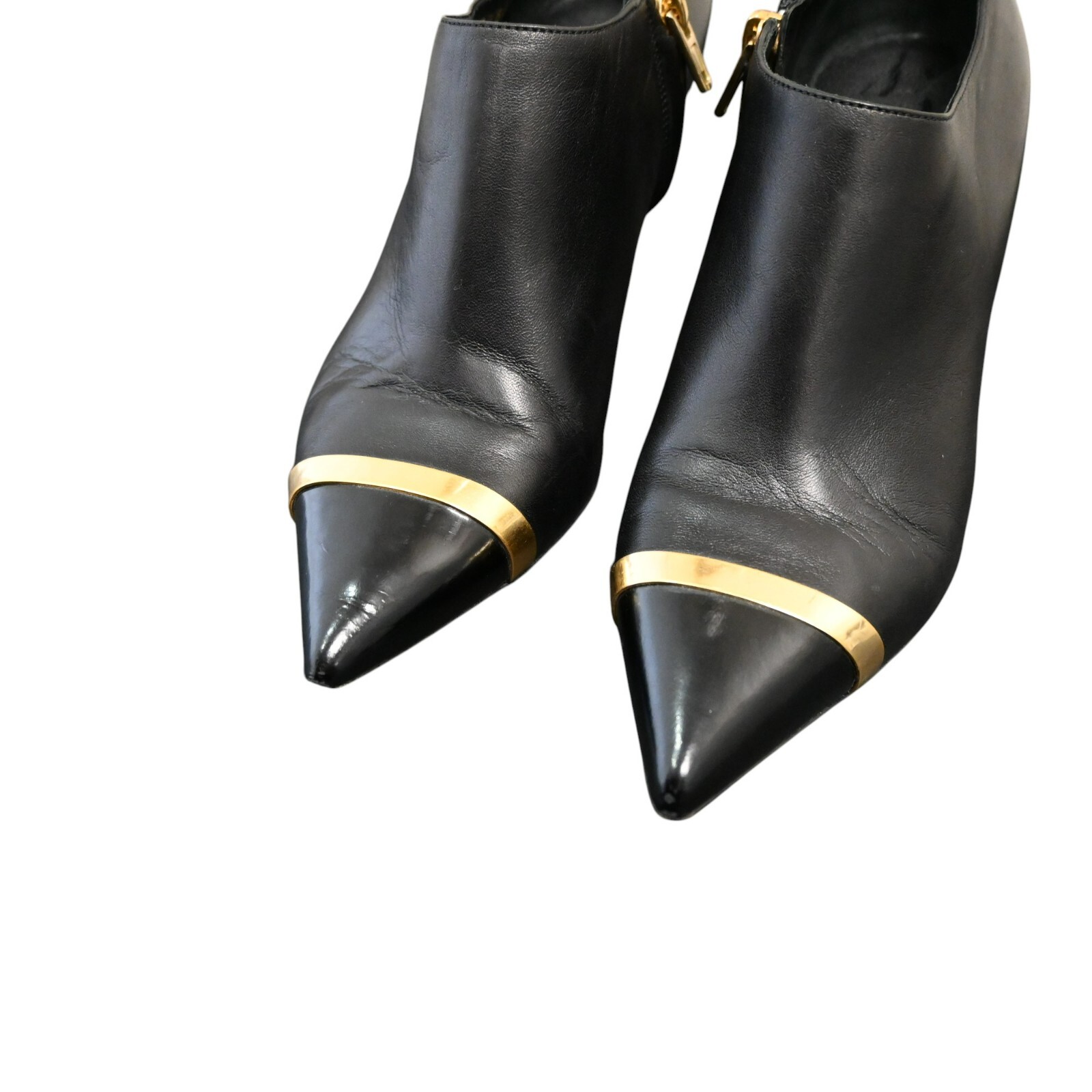 Stivaletti Saint Laurent neri a punta misura 36 5 accento oro