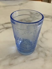 Vintage Blue Children's Nursery Rhyme Glass Tumbler Jack and Jill Tiara
